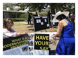 students and staff provided their ideas at a pop-up