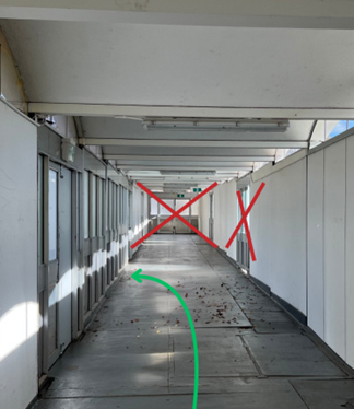 covered walkway adjacent