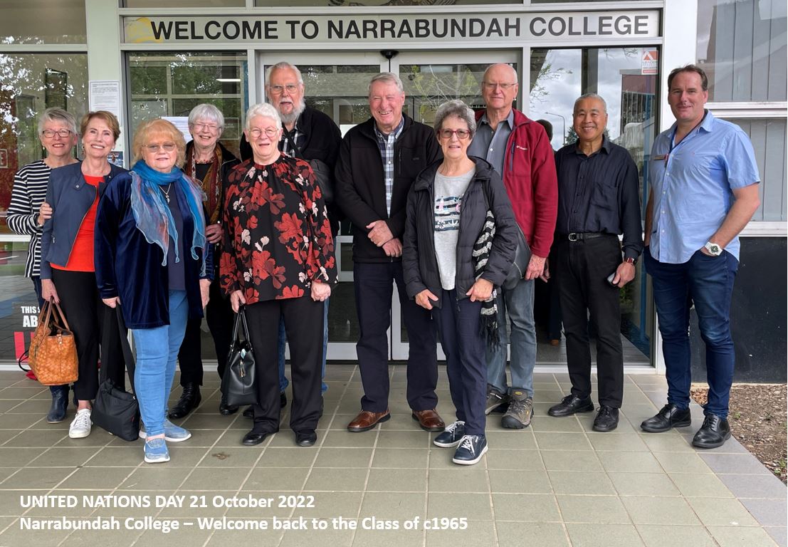 NARRABUNDAH COLLEGE WELCOMES BACK THE CLASS OF c1965